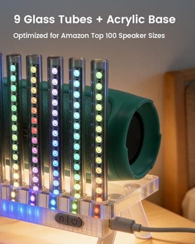 Heepulor Sound Reactive Ambient Light, Smart App-Controlled Music Rhythm Lamp with Custom Modes, Designed for Portable Speaker Setup for Bedroom, Dorm, Living Room (Black) - Thumbnail 4