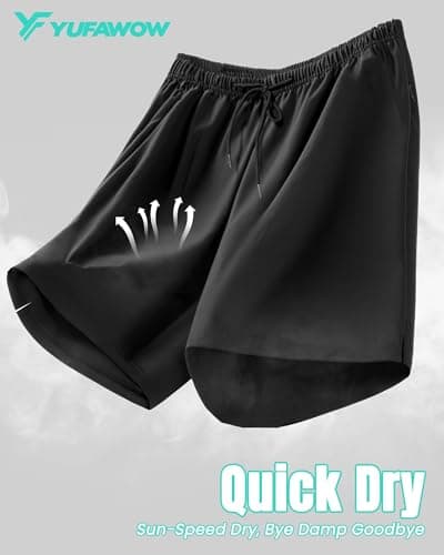 9 Inch Men Swim Trunks Compression Liner Quick Dry Swimwear Bikini Swimsuit Bathing Suit Beach Water Shorts Gym Essential Running Accessories Workout Must Have Athletic Necessities Yoga Stuff Gear - Thumbnail 5