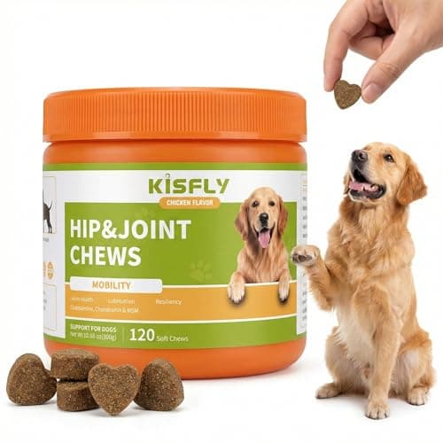 KISFLY Dog Joint Supplement Soft Chews for Senior & Large Breeds – Glucosamine, Chondroitin & MSM – Supports Hip & Joint Mobility & Comfort – 120 Count - Image 1