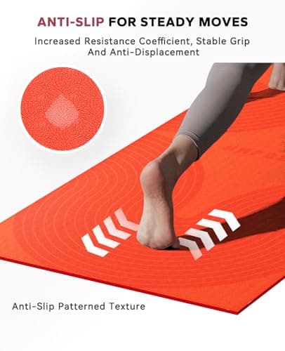 HAPBEAR Extra Large Yoga Mat (84''×30'') - 1/3'' Thick Double-Sided PVC Non-Slip Exercise Mat with High Rebound Cushioning, Dual-Side Usable for Home Gym, Yoga, Pilates & Workouts -Orange - Thumbnail 6