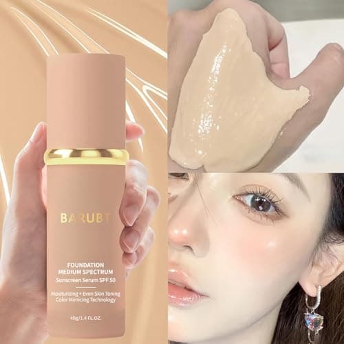 BARUBT 4-in-1 Color Changing Foundation, Medium Spectrum, Full Coverage Self-Adjusting Makeup for Mature Skin, Waterproof Liquid Concealer with Hyaluronic Acid for Daily Touch-Ups Travel 40ML*2 2PCS - Thumbnail 6