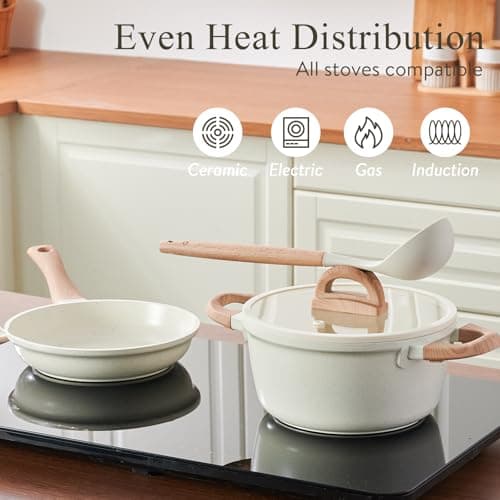 Pots and Pans Set Non Stick Ceramic Cookware Set 22-Piece Nonstick Kitchen Cooking Sets Stockpot Saucepan Frying Pans - Thumbnail 5