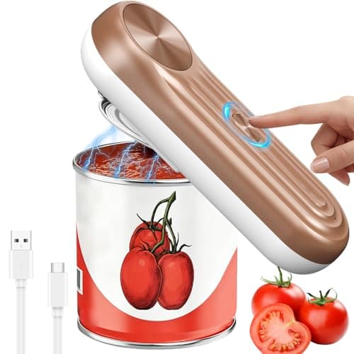 One‑Touch Rechargeable Cordless Electric Can Opener, Auto‑Stop Smooth‑Edge Lid Cutter, Hands‑Free Kitchen Gadget Fits Multiple Can Sizes for Food, Pet Food & Soda Cans – for Seniors & Arthritis (Gold) - Image 1