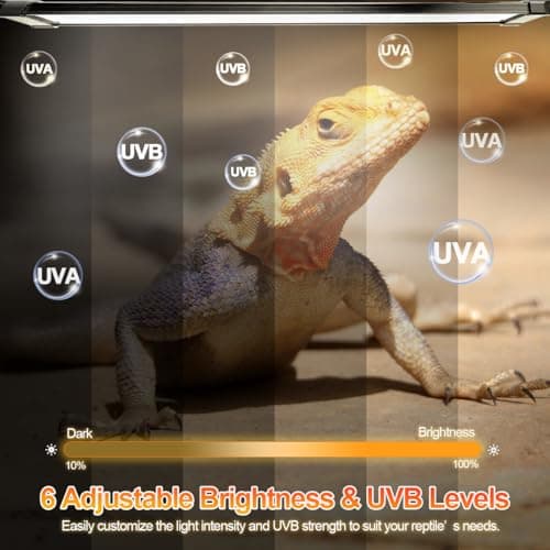 REPTIDLDB LED UVB Reptile Light with Timer & Dimmer, Adjustable 10.0-20.0 UVA UVB Fixture, Full Spectrum Sunlamp for Bearded Dragons, Turtles, Snakes, Desert & Tropical Habitats, 22-Inch - Thumbnail 4