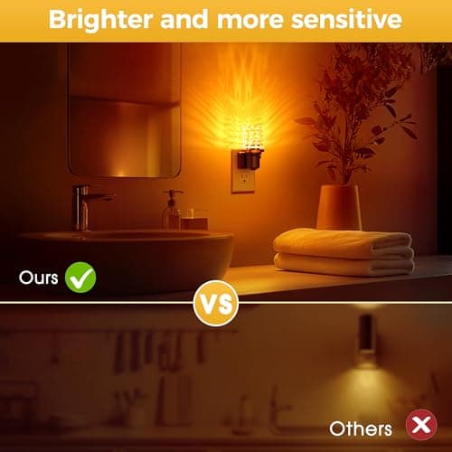 L LOHAS LED Night Light, 2 Pack Dimmable Night Lights Plug into Wall, Automatic Night Lights Plug in with Auto Light Sensor,Adjustable Brightness Amber LED Night Light, for Bedroom Hallway Home Decor - Thumbnail 5
