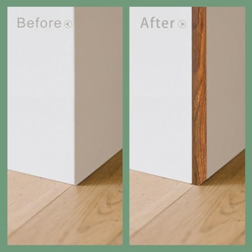 9Pcs 48" Wall Corner Protector,Pre-Cut Wall Corner Protector Guard Protection,Wood Grain Corner Trim for Door,Window Frames,Wooden Wall Edges(9Pcs-Walnut) - Thumbnail 5