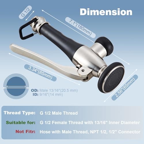 Kitchen Faucet Replacement Head, Spray Head with Stream & Spray Functions, High-Pressure Anti-Clog Nozzle, Easy Install, Fits Most Kitchen Faucets, Brushed Nickel - Thumbnail 2