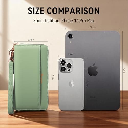 Travelambo Womens Wallet Tassel Bifold Ladies Clutch Wristlet Wrist strap Long Purse (Access Green Light) - Thumbnail 4