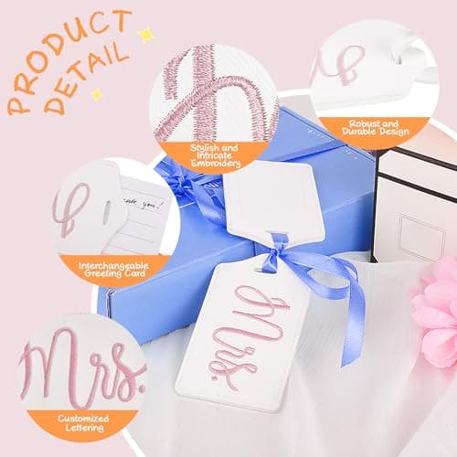 Mr and Mrs Tags, Wedding Gifts for Couples 2026, Personalized Engagement Gifts for Couples, Bridal Shower Gift for Newlyweds, Bride and Groom Travel Essentials - Thumbnail 3