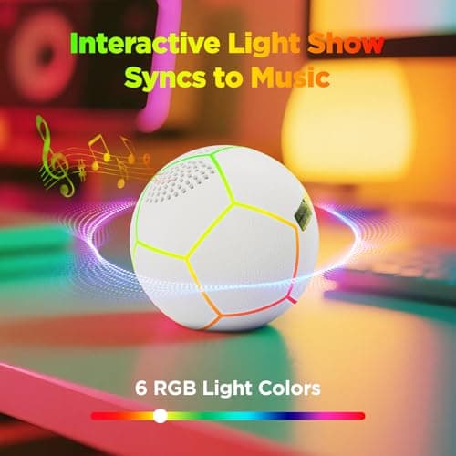 JISPOORT Mini Light Up Glowing Soccer Ball Bluetooth Speaker - Thumbnail 3