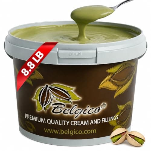 Belgico Pistachio Cream Paste Bulk 4 Kg Tub for Ice Cream, Pastry and Dessert Production, Professional Pistachio Butter Style Spread for Dubai Chocolate and Kataifi Creations - Image 1