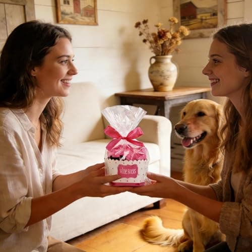 yuboo Dog Mom Gifts for Women - Birthday Gifts for Wife Girlfriend - Funny Novelty Dog Mom Socks - I Can't Get Up Right Now The Dog Is On My Lap - Warm Fuzzy Socks for Dog Lovers, Hot Pink - Thumbnail 5