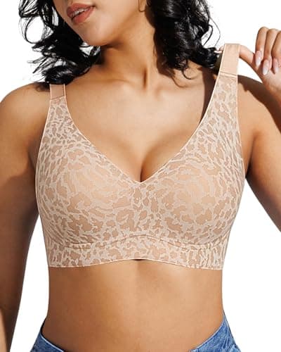 Popilush Tshirt Bras for Women - Seamless No Underwire Push Up Plunge Deep V Bralette with Adjustable Straps Everyday Comfortable Bra - Image 1