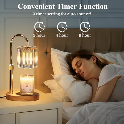 Lukasa Candle Warmer Lamp, with Timer Dimmer Adjustable Height, Home Decor, Room Decor, Wax Melt Warmer for Candles, Gifts for Mom, Mothers Day Gifts, Birthday Gifts for Women - Thumbnail 3