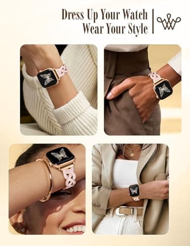 Wearlizer Metal Band Compatible with Apple Watch Bands Women 42/44/45/46/49mm, Dressy Enamel Stainless Steel Bracelet Celtic Knot Strap for iWatch Series 11 10 9 8 7 6 5 4 SE/Ultra 3 2 1 - Thumbnail 5
