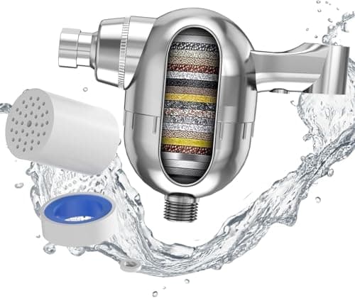 Handheld Shower Filter for Hard Water- 25-Stage Advanced Filtration - Removes 99% Chlorine & Heavy Metals, Soothes Sensitive Skin & Reduces Hair Frizz, Ideal for Bathroom, Apartment