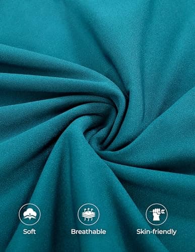 GRACE KARIN Womens Work Dress Crew Neck Cap Sleeve Dress Business Casual Ruched Midi Dresses Blue Green - Thumbnail 5