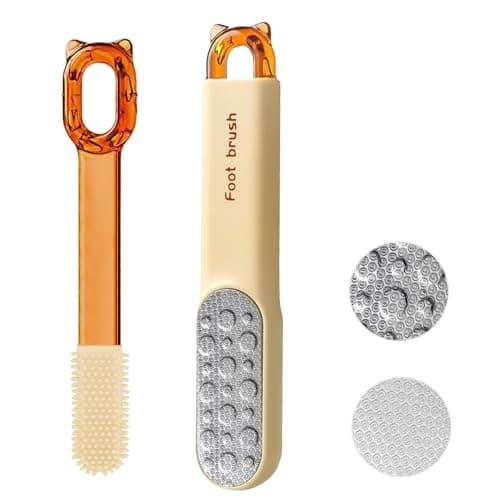 VISDOLL Double-Sided Stainless Steel Foot File, Foot Callus Remover & Foot Scrubber, Professional Pedicure Tool for Dry & Wet Feet, Fast Hard Skin & Dead Skin Remover with Non-Slip Grip, Orange - Image 1