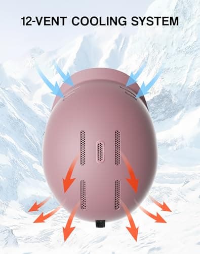 InnerKing Lightweight Ski Helmet for Men and Women with Action Camera Mount, 12-Vent ABS Snowboard Helmet with Impact-Resistant EPS Foam, Adjustable Fit, Protective Snow Sports Helmet- - Thumbnail 4