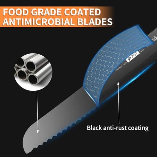 Plys 8-Inch Serrated Bread Knife – Premium Stainless Steel Blade with Rust-Resistant Coating, Non-Slip PP Ergonomic Handle, 14° Angle for Crusty Loaves, Baguettes, Sourdough & Hard Breads - Thumbnail 3