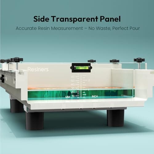 2 Pcs Epoxy Mold, Resiners River Table Epoxy Resin Mold with Adjustable Divider, 24x12x3in with Bubble Level, Fill Clamp System & Transparent Depth Board Ideal for Live Edge Resin Casting - Thumbnail 5