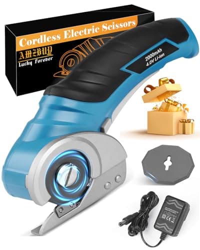 Cardboard Cutter Cordless Electric Scissors - Fathers Day Dad Gifts from Daughter Son, Electric Box Cutter for Cardboard Recycling, Rotary Blade Heavy Duty Carpet Cutting Tools Easter Basket Stuffers - Image 1