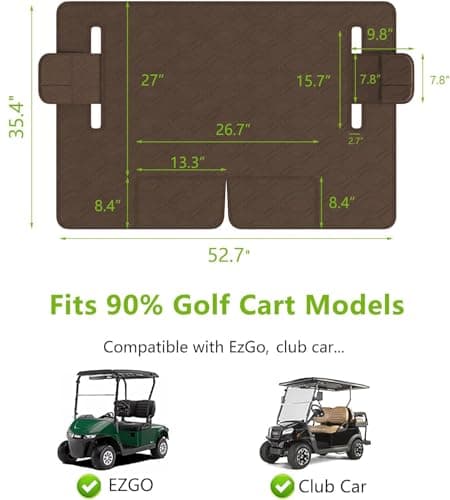 Eolzzi Golf Cart Seat Covers for EZGO, Club Car, Chestnut - Thumbnail 4
