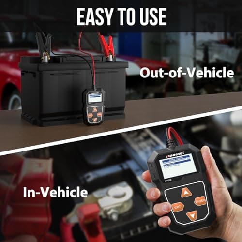 KONNWEI KW208 12V Car Battery Tester, Battery Load Tester Automotive 12V Alternator Starter Tester Digital Auto Battery Analyzer Charging Cranking System Tester for Car Truck Marine Motorcycle Boat - Thumbnail 5