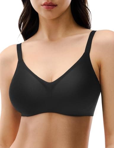 Lehoba Bras for Women No Underwire Push Up Bra Wireless Seamless Bralette Supportive Comfort Everyday Bras, Black X-Small - Image 1