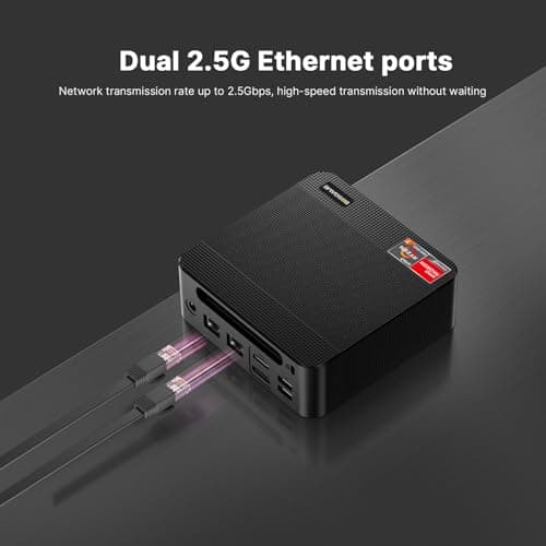 BOSGAME P4 Ultra Mini PC Ryzen 7 7730U(Over 7735U/7430U), 16GB RAM 1TB NVMe SSD Mini Computers, Dual 2.5G LAN, Wi-Fi 6E, BT5.2, 4K Triple Display HDMI | DP | Type-C, Home Office Business - Thumbnail 5