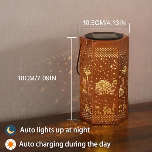 2 Pack Turtles Solar Lantern Outdoor Waterproof - Mothers Day Gifts for Mom Grandma - Birthday Day Gifts for Women, Garden Decor Solar Lights Outdoor - Thumbnail 3