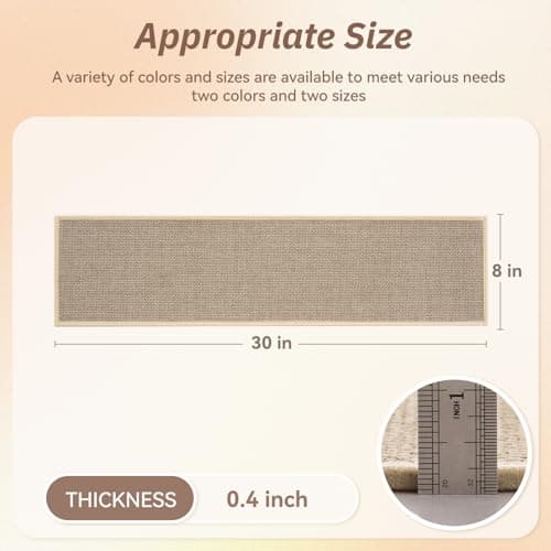 PADOOR Stair-Treads Non Slip 15PCS, Stair Treads for Wooden Steps Rubber Backing Indoor, Stair Carpet Residue Free, Stair Runner Durable Stair Rug for Kids and Dogs 8"x30" Beige - Thumbnail 6