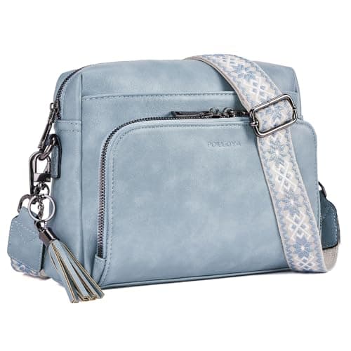 POIUGOYA Crossbody Purses for Women Trendy,Vegan Leather Medium Crossbody Bag,Women's Crossbody Travel Purse Built in Wallet - Image 1