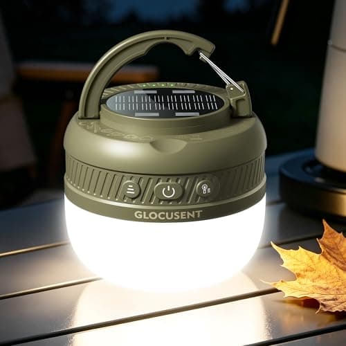 Glocusent Camping Lights Rechargeable, 5000mAh 120H Runtime, Led Camping Lantern with 5 Brightness 3 Modes & SOS, IPX5 Waterproof, Pocket Lanterns for Power Outages, Emergency Light, Camping - Image 1