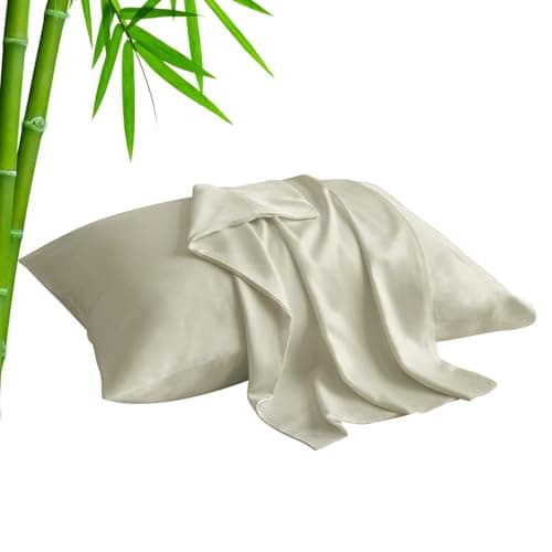 BEDELITE Standard Pillow Cases Set of 2, Rayon Derived from Bamboo, Cooling Pillow Cases for Hot Sleepers & Night Sweats, Breathable Silky Soft Envelope Pillowcases(Linen, 20"x26")