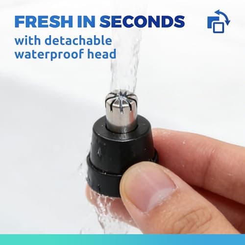 Lysandra Nose Hair Trimmer for Men: Painless Ear Hair Trimmer with 5 Month Battery Life – Electric Nose Hair Remover Featuring an Easy to Clean Detachable Head, Black - Thumbnail 6