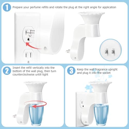 Wall Fragrance Plug – WallFlower Plug in, Essential Oil Diffuser Plug, ETL Certified, Compatible with Bath and Body Works WallFlower Refills, Plug in Diffuser for Home, Office, 4 PCS (Plug Only) - Thumbnail 4