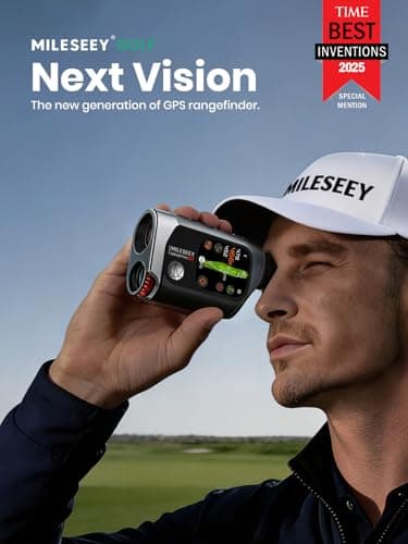 MILESEEY GenePro G1 Touchscreen & GPS Rangefinder with Slope, 43000+ Preloaded Courses, 1300 Yards Laser Range Finder Golf with Red & Green Display, 0.1s Flag Pole Locking Vibration, 6X Magnification - Thumbnail 2