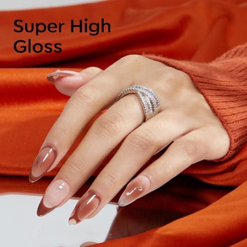 modelones Brown Gel Nail Polish Set 2 Pcs 15 ML Nude Brown Winter Gel Polish Neutral Skin Tone Translucent Nude Soak Off Gel Nail Kit Manicure DIY At Home Nail Art Salon Gift For Women Girl - Thumbnail 3