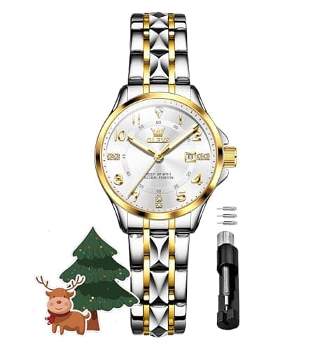 OLEVS Watch Women Gold and Silver Womens Watch Dainty Small Wrist Ladies Female Watches for Women Elegant Two Tone Water Resistant Analog Large Face Women's Watches Relojes para Mujer - Image 1