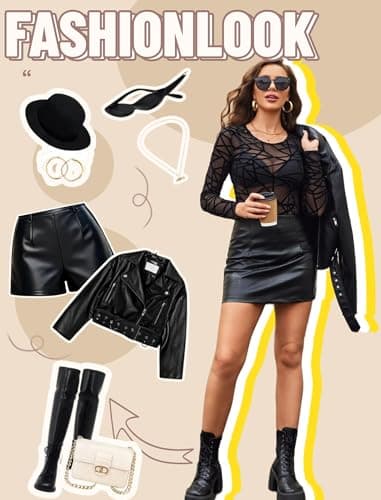 Avidlove Black Mesh Top Long Sleeve Mesh Undershirt Concert Outfits Women Black See Through Top Club Shirts Geometric XS - Thumbnail 4