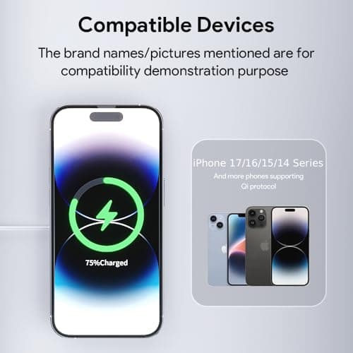 Minthouz 15W Fast Magnetic Wireless Charger, Mag Safe Charging Pad Compatible with iPhone 17 Pro Max/17 Pro/17, iPhone 16/15/14/13/12 Series, AirPods, Qi-Enabled Devices (Blue) - Thumbnail 5