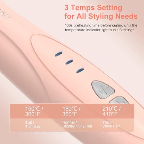 Rotating Curling Iron Set, Automatic Curling Wand for Long Hair, Easy to Use Hair Curler Get Effortless Beach Waves, 3 Sizes Ceramic Barrel 1/1.25/1.5 Inch to 410°F with Home Button, Dual Voltage - Thumbnail 3