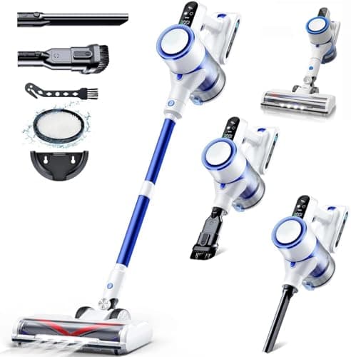 Krwaxsy Vacuum Cleaner,450W Powerful Suction, 50-Min Long Runtime, Anti-Tangle Brush, Smart LED Display, Lightweight Cordless Stick Vacuum Cleaner for Pet Hair, Hard Floors, Carpet & Home - Image 1