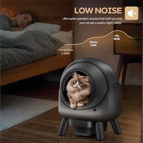 Beokeo Automatic Litter Box, Self Cleaning Litter Box for Multiple Cats, Smart APP Control & Dual Safety Sensors, 15-Day Large Capacity Waste Bin, Odor Control, Includes Trash Bags,Gray - Thumbnail 4