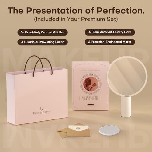 UieSian Asdys Lighted Makeup Mirror 10X Magnification, Dimmable Touch Control Vanity Mirror, Portable Travel Desk Mirror with Stand, Birthday Valentine's for Women Girlfriend Wife Mom Daughter - Thumbnail 5
