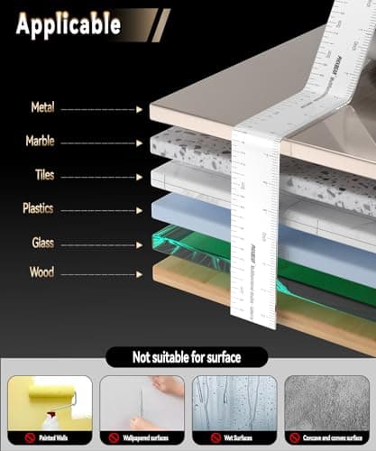 PHIXBEAR Heavy Duty Double Sided Tape 17FT x 1.18" - Clear Nano Mounting Tape with Dual Scale, No Residue for Wall Posters, Rugs, Home Decor - Thumbnail 6