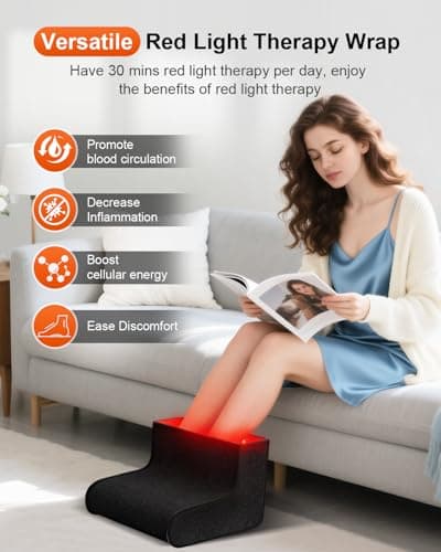 Red Light Therapy for Feet, 48W 320 LED Red & Infrared Light Device with 660nm Redlight & 850nm Infrared Light Wavelengths for Feet Foot Ankle Pain FSA Eligible - Thumbnail 3