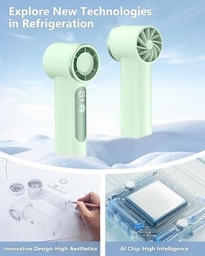 AGEYOU Portable Handheld Fan,4000mAh Rechargeable Turbo Personal Mini Fan,Pocket Design for Travel,Concerts,Sports Games,Camping,Hiking,Best Gifts for Women in Summer - Thumbnail 5