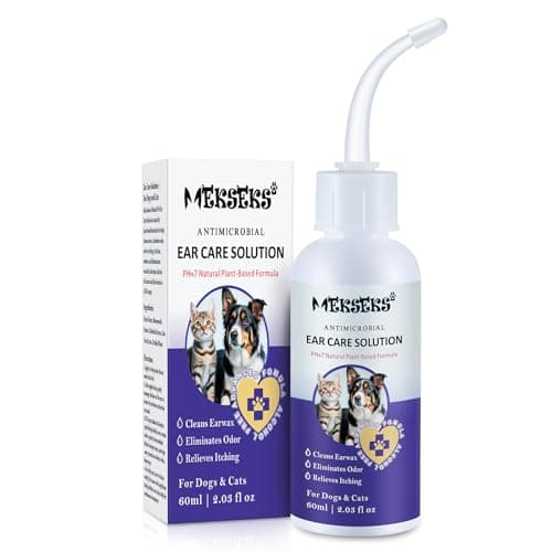 Mekseks Dog Ear Cleansing Solution Ear Infection Treatment Drops for Dogs Cats Ear Cleaner Wash, Relieves Itchy Ears Redness, Removes Earwax Debris Odor, Gentle Natural 2.03 fl oz - Image 1